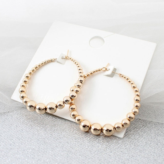 Pearl Big Small Hoop Earrings