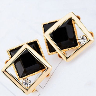 Square Crystal Gem Stud Earrings