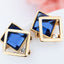 Square Crystal Gem Stud Earrings