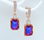 Square Crystal Rose Gold Dangle Earrings