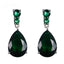 White Green Water Drop Earrings