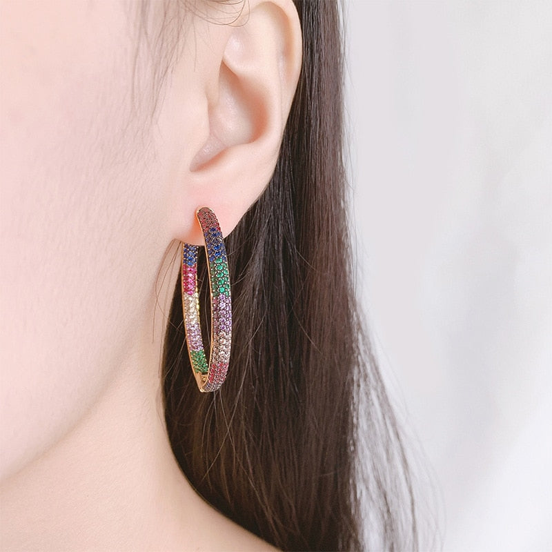 Two Tones Hoop Earrings