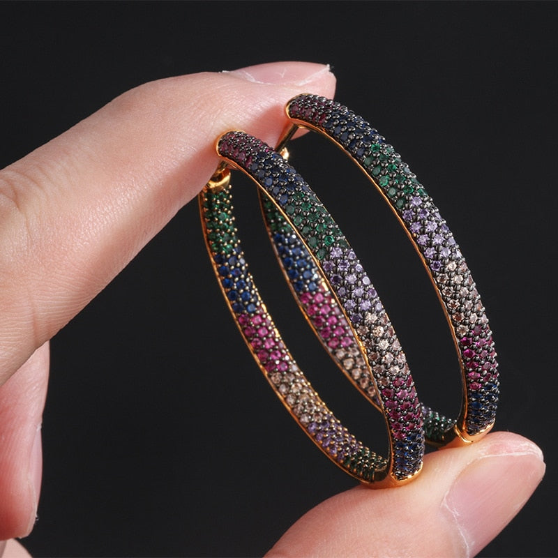 Two Tones Hoop Earrings