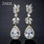 Flower Zircon Crystal Pendant Earrings