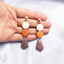 Two Round Wooden Statement Earrings