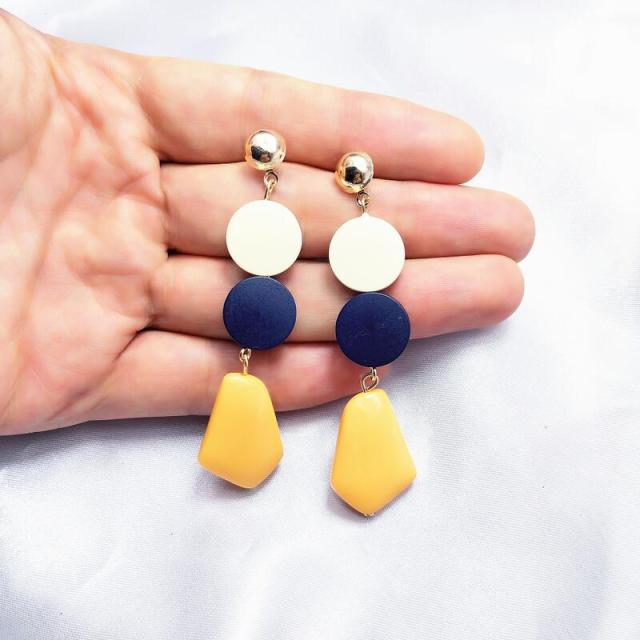 Two Round Wooden Statement Earrings