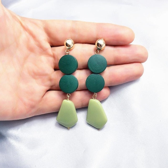 Two Round Wooden Statement Earrings