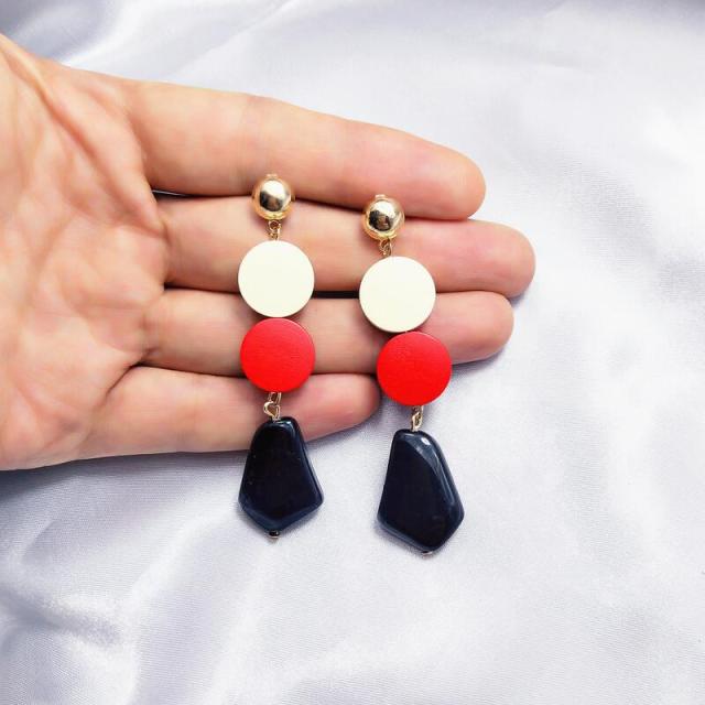 Two Round Wooden Statement Earrings