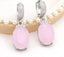 Oval Pink Dangle Earrings