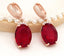 Oval Pink Dangle Earrings