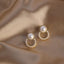 Sweet Pearl Flower Earrings Female Jewelry