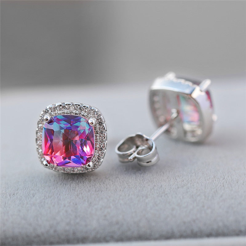 Colorful Rainbow Stud Earrings