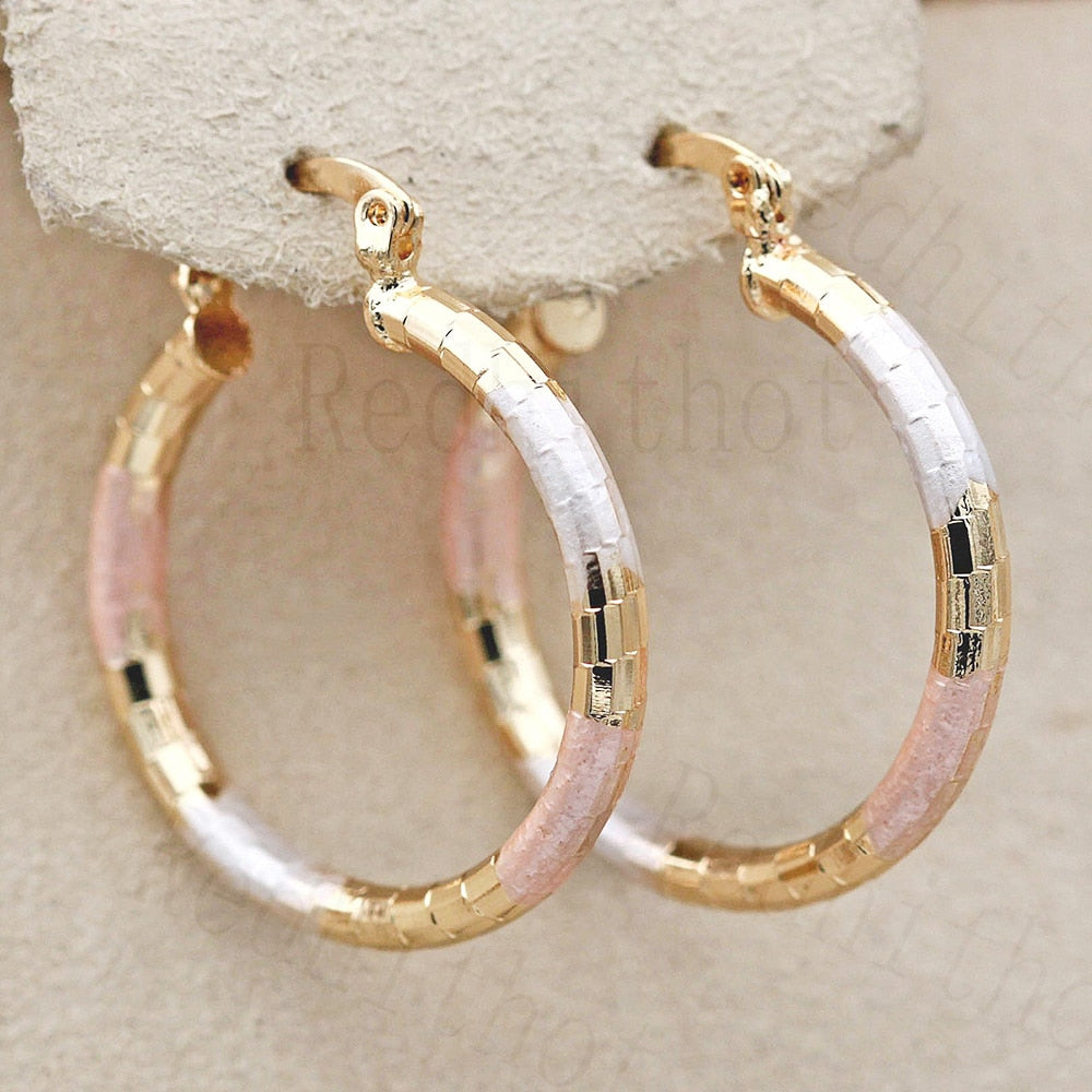 Copper Gold Hoop Earrings