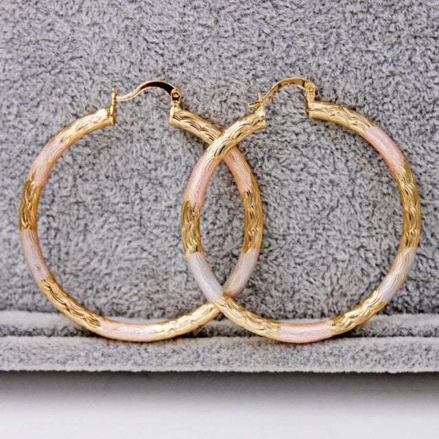 Copper Gold Hoop Earrings