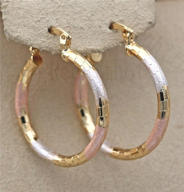 Copper Gold Hoop Earrings