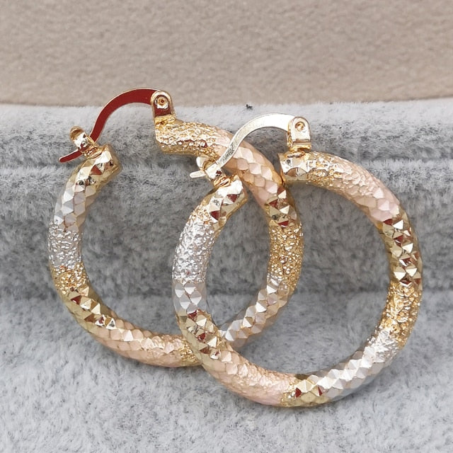 Copper Gold Hoop Earrings