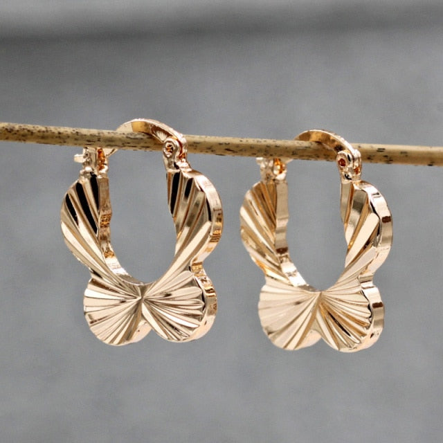 Copper Gold Hoop Earrings