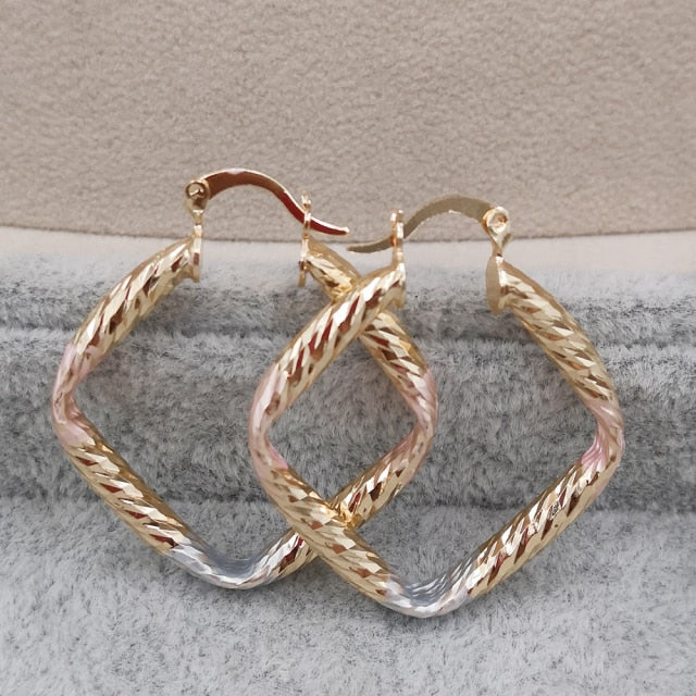 Copper Gold Hoop Earrings