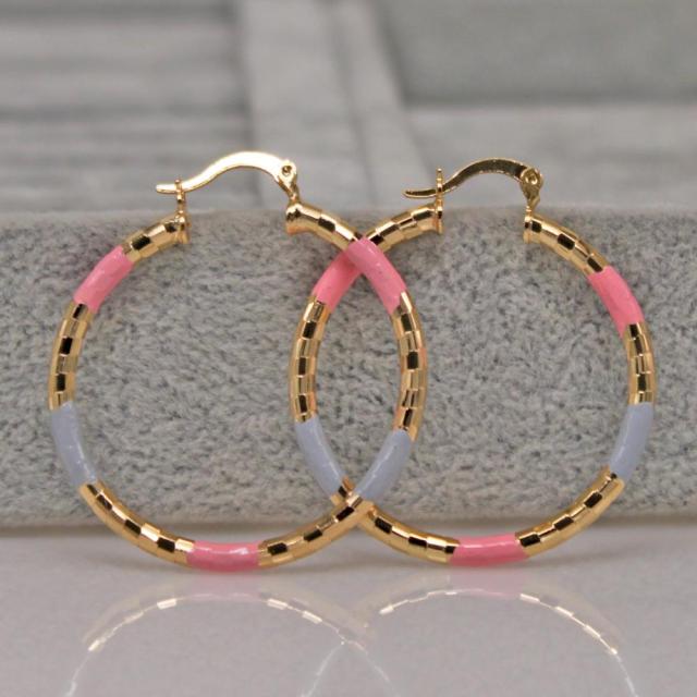 Copper Gold Hoop Earrings