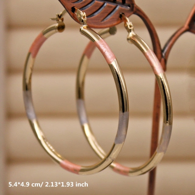 Copper Gold Hoop Earrings