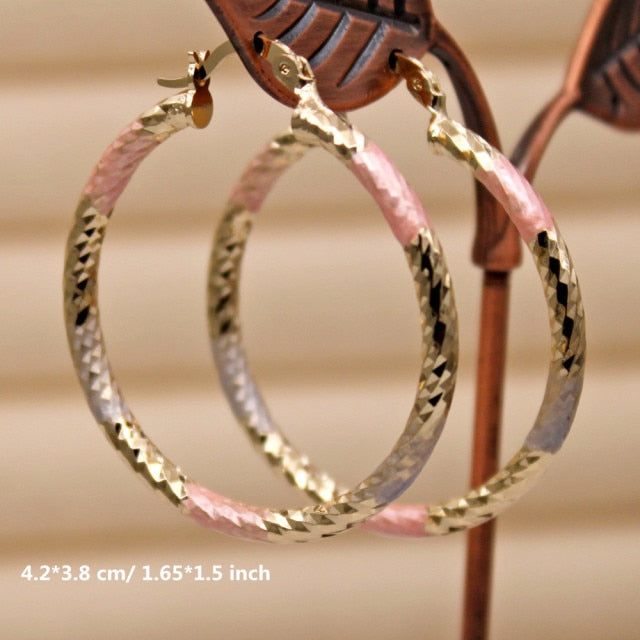 Copper Gold Hoop Earrings