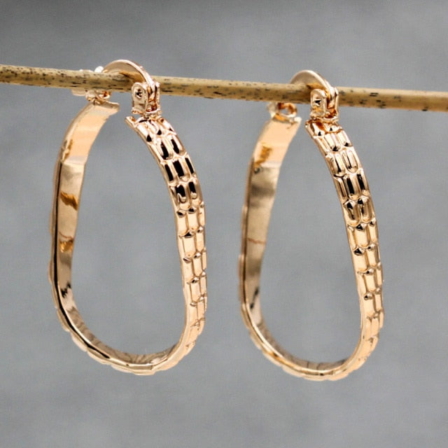 Copper Gold Hoop Earrings