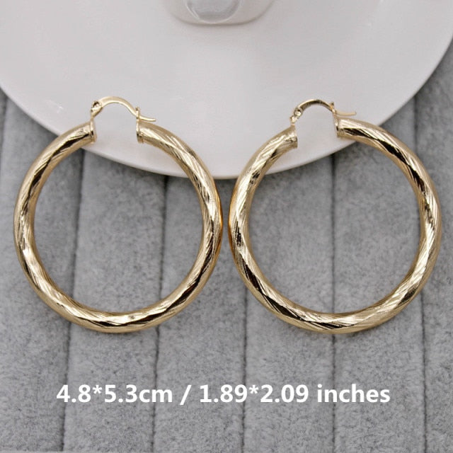 Copper Gold Hoop Earrings