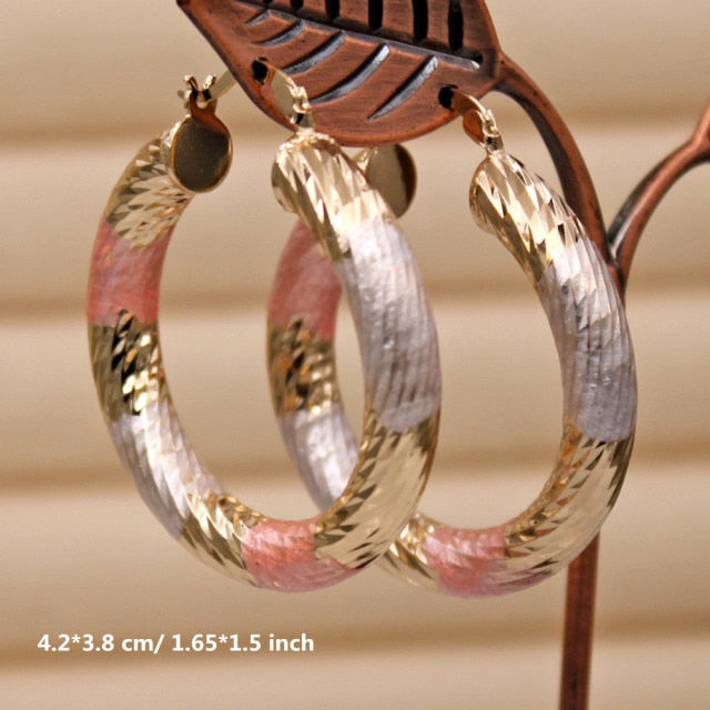 Copper Gold Hoop Earrings