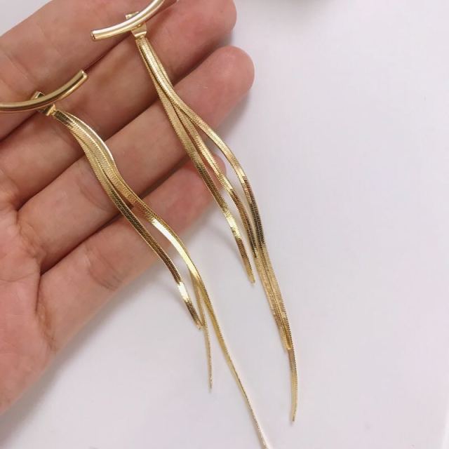 Gold Thread Drop Earrings