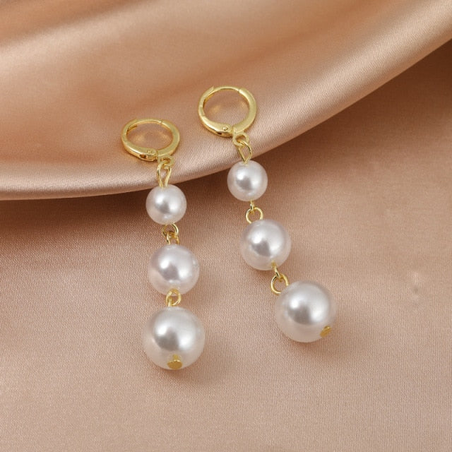 Gold Thread Drop Earrings