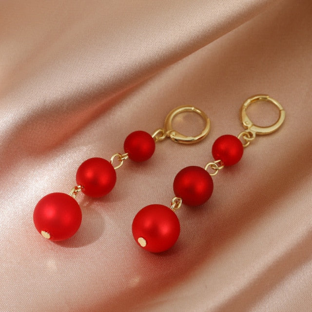 Gold Thread Drop Earrings