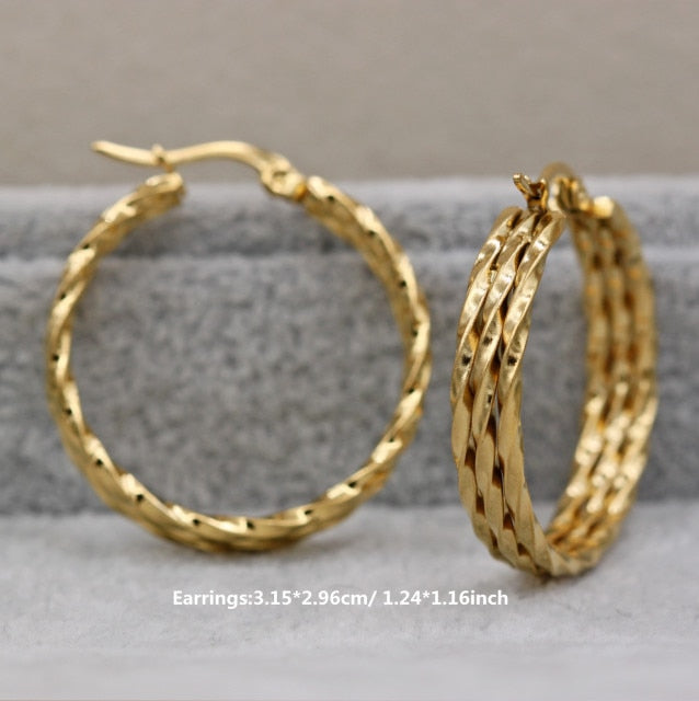 Copper Gold Hoop Earrings