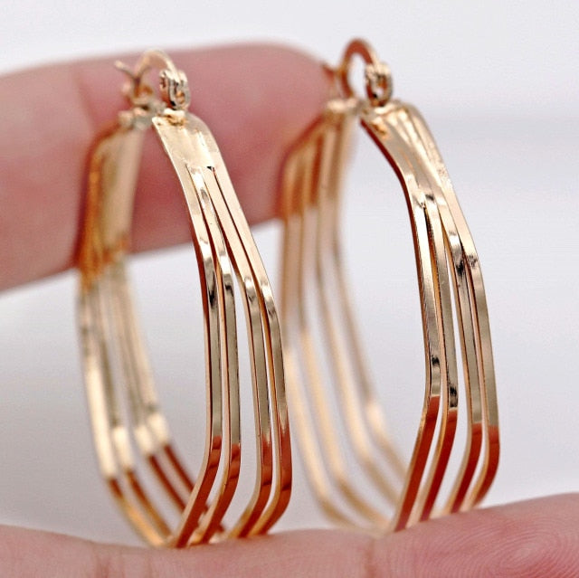 Copper Gold Hoop Earrings