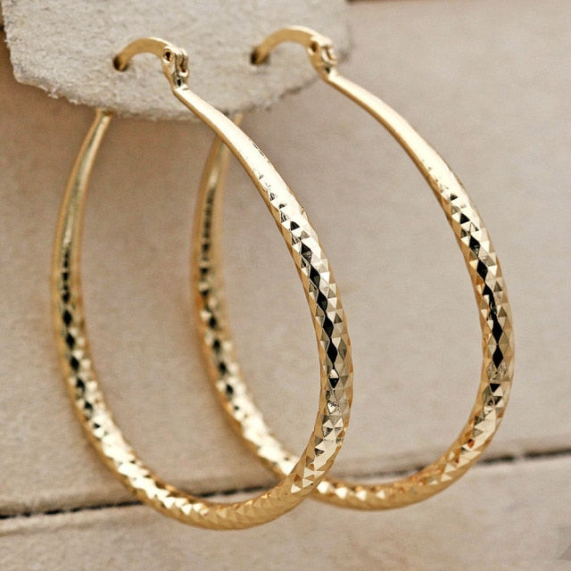 Copper Gold Hoop Earrings