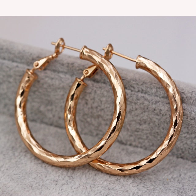 Copper Gold Hoop Earrings