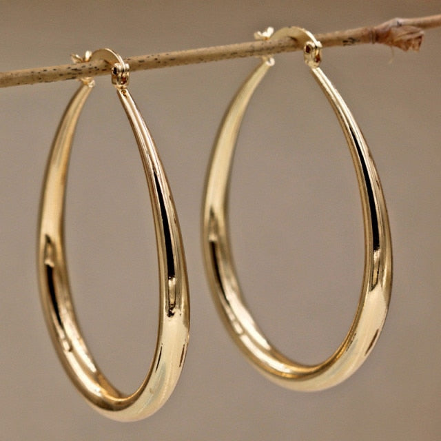 Copper Gold Hoop Earrings