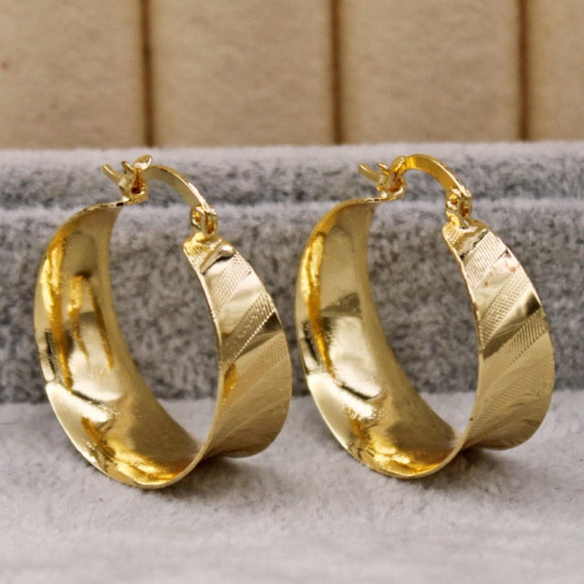 Copper Gold Hoop Earrings