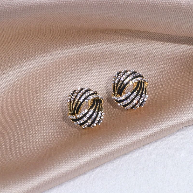 Full Rhinestone Stud Earrings