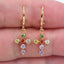 Gold Zircon Dangle Earrings