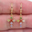 Gold Zircon Dangle Earrings