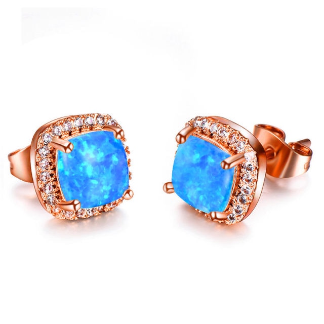 White Fire Opal Earrings